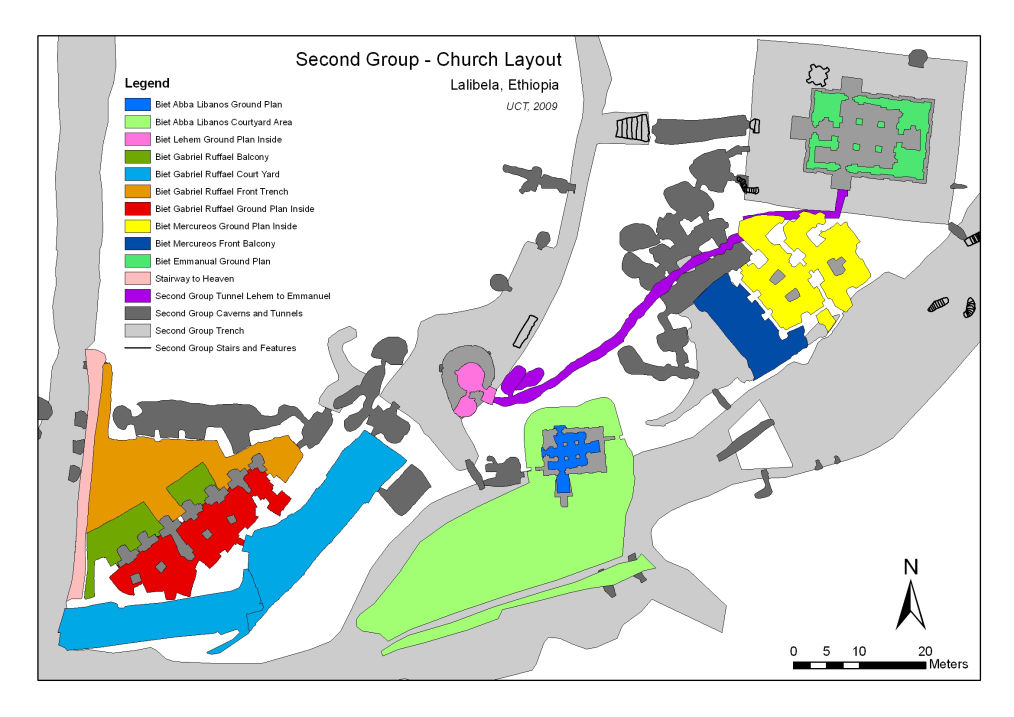 GIS of the first group of churches - Lalibela, Ethiopia